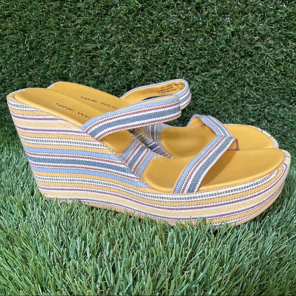 NINE WEST NEW Platform Wedge Sandals Size 8 1/2 M - Picture 9 of 16